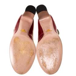 Pre Owned Prada Red Leather Mary Jane Pumps Size 41