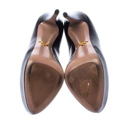 Pre Owned Prada Black Leather Platform Pumps Size 37