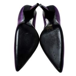 Pre Owned Prada Purple Satin Pointed Toe Pumps Size 37