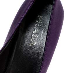 Pre Owned Prada Purple Satin Pointed Toe Pumps Size 37