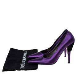 Pre Owned Prada Purple Satin Pointed Toe Pumps Size 37