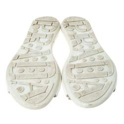 Pre Owned Prada White Patent Leather Bow Flats Size 36