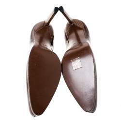 Prada Brown Patent Leather Pointed Toe Pumps Size 38