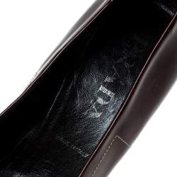 Prada Brown Patent Leather Pointed Toe Pumps Size 38
