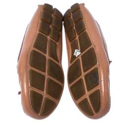 Pre Owned Prada Nude Beige Patent Leather Bow Loafers Size 37