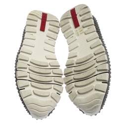Pre Owned Prada Sport Grey Suede Crystal Embellished Slip On Sneakers Size 39.5