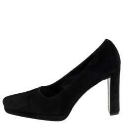 Prada Black Suede Square Toe Pumps Size 39