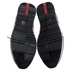 Pre Owned Prada Grey/Pink Nylon And Leather Sneakers Size 40