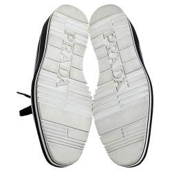 Pre Owned Prada Black Brogue Leather Wingtip Platform Sneakers Size 37.5