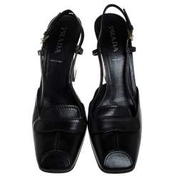 prada pumps slingback toe square leather
