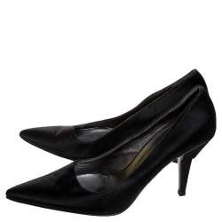 Pre Owned Prada Black Satin Pointed Toe Pumps Size 39