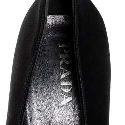 Pre Owned Prada Black Satin Pointed Toe Pumps Size 39