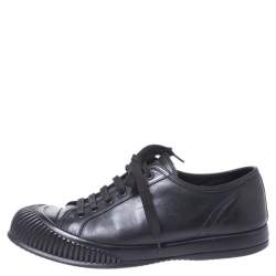 Pre Owned Prada Sport Black Leather Lace Up Sneaker Size 41.5