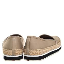 Pre Owned Prada Sport Grey Canvas Slip on Sneakers Size 37.5