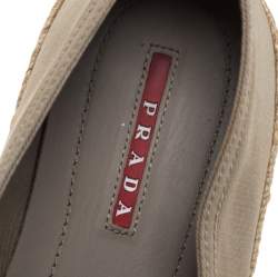 Pre Owned Prada Sport Grey Canvas Slip on Sneakers Size 37.5