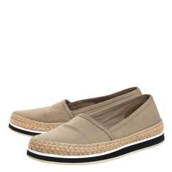 Pre Owned Prada Sport Grey Canvas Slip on Sneakers Size 37.5