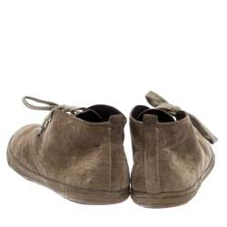 Prada Sport Beige Suede Desert Lace Up Boots Size 43.5