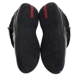 Pre Owned Prada Black Mesh And Patent Leather America S Cup Sneakers Size 34