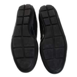 Pre Owned Prada Dark Blue Patent Leather Bow Ballet Flats Size 39