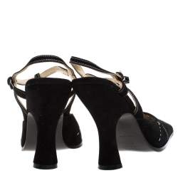 Prada Black Suede T Bar Square Toe Ankle Strap Pumps Size 37.5