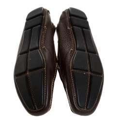 Prada Dark Brown Leather Loafers Size 39