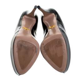 Pre Owned Prada Black Patent Leather Platform Pumps Size 39.5