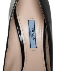 Pre Owned Prada Black Patent Leather Platform Pumps Size 39.5