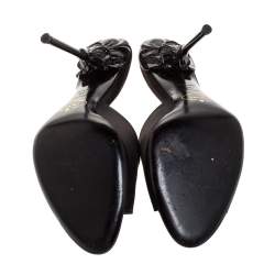 Prada Black Satin Open Toe Sandals Size 39
