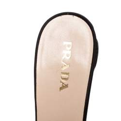 Prada Black Satin Open Toe Sandals Size 39