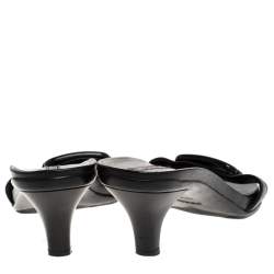 Pre Owned Prada Sport Black Leather Open Toe Sandals Size 37