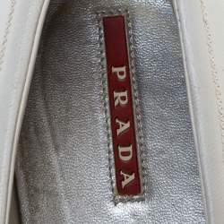 Prada White Leather Bow Ballet Flats Size 39