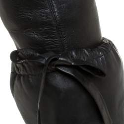 Pre Owned Prada Black Leather Over The Knee Boots Size 38.5