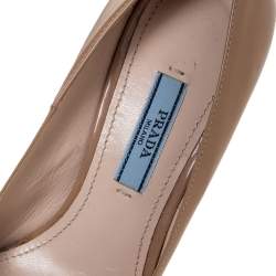 Pre Owned Prada Beige Patent Leather Pumps Size 36.5