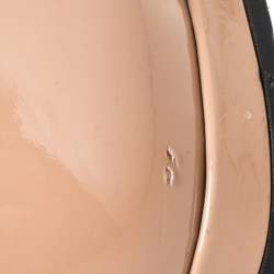 Pre Owned Prada Nude Patent Leather Smoking Slippers Flats Size 36            