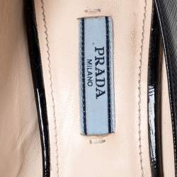 Pre Owned Prada Black Saffiano Leather Platform Pumps Size 38.5