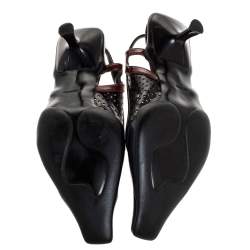 Pre Owned Prada Tricolor Perforated Leather Square Toe Slingback Sandals Size 36