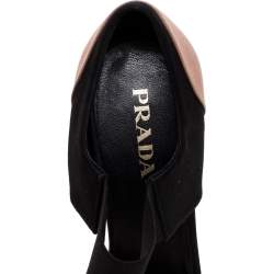 Pre Owned Prada 2 Tone Satin Embellished Open Toe D'orsay Pumps Size 38