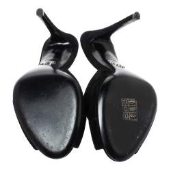 Pre Owned Prada Black Suede Criss Cross Slide Sandals Size 39