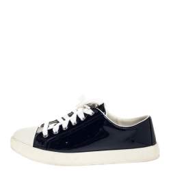 Pre Owned Prada Sport Blue Patent Leather Sneakers Size 37