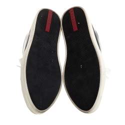 Pre Owned Prada Sport Blue Patent Leather Sneakers Size 37