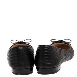 Pre Owned Prada Black Quilted Leather Ballet Flats Size 38