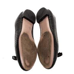 Pre Owned Prada Black Quilted Leather Ballet Flats Size 38