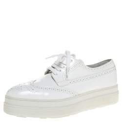 prada white brogues