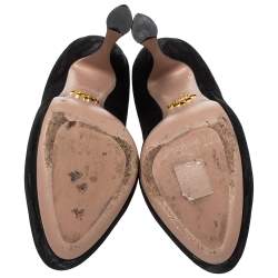 Pre Owned Prada Black Suede Leather Platform Pumps Size 37