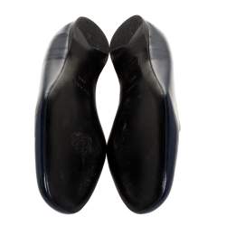 Pre Owned Prada Dark Blue Patent Saffiano Leather Smoking Slippers Size 40.5