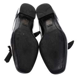 Pre Owned Prada Black Patent Leather Lace Up Derby Size 37.5