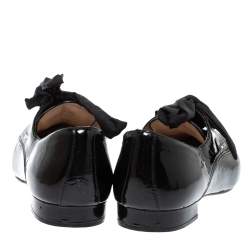 Pre Owned Prada Black Patent Leather Lace Up Derby Size 37.5