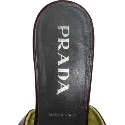 Prada Multicolor Leather Ankle Strap Sandals Size 37.5