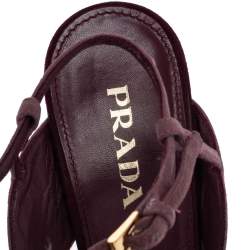 Pre Owned Prada Multicolor Suede Floral Fairy Collection Ankle Strap Sandals 37.5