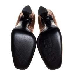 Pre Owned Prada Multicolor Floral Print Fabric Curved Trim And Heel Pump Size 37